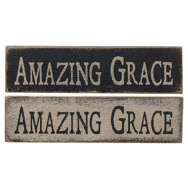 Amazing Grace Vintage Look Sign, Asst - The Fox Decor